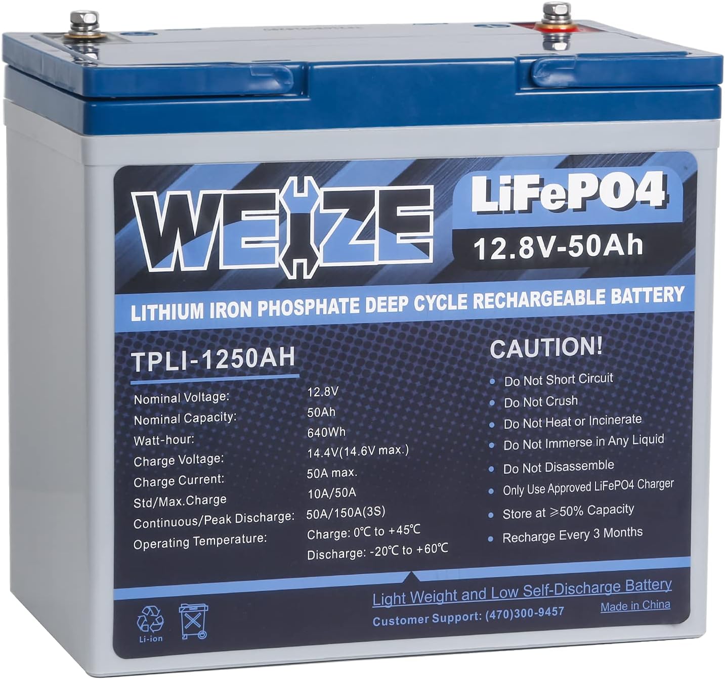 Weize 12V 200Ah LiFePO4 Lithium Battery, Up to 8000 Cycles, Built-in Smart BMS, Perfect for RV, Solar, Marine, Overland/Van, and Off Grid Applications