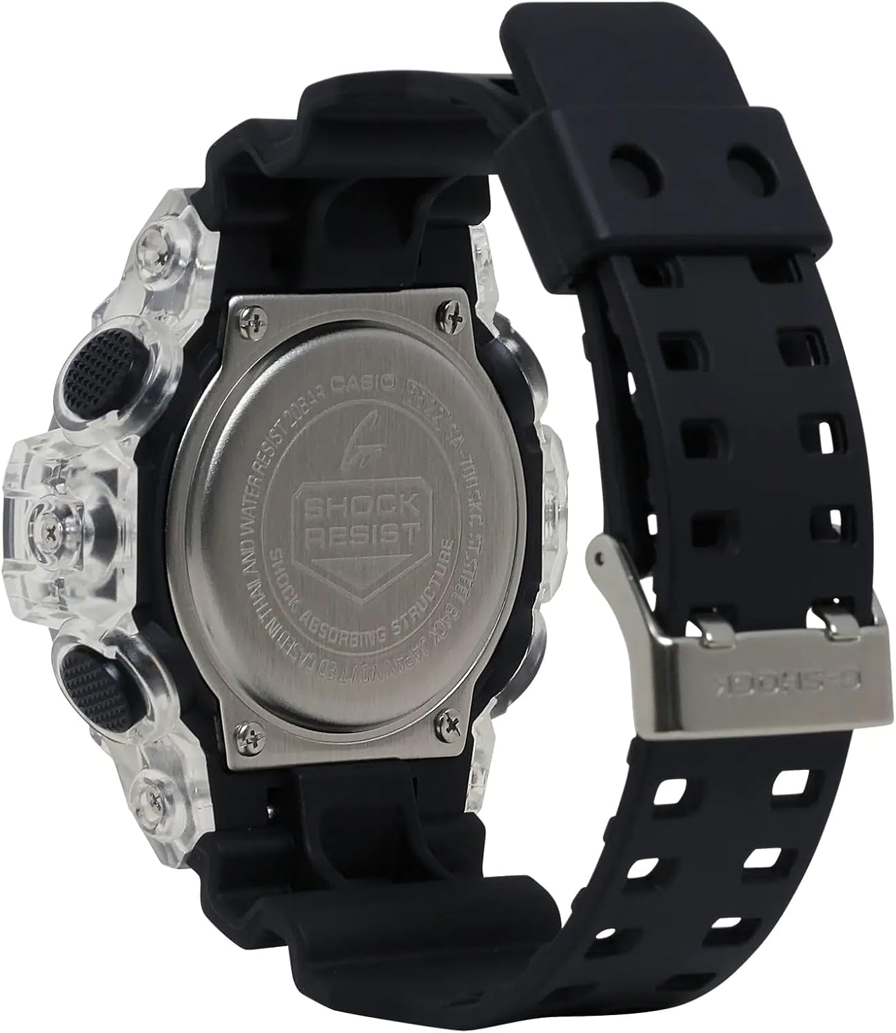 Casio Men's Watch G-shock Digital Analog Camouflage Resin Band, White/Black, strap
