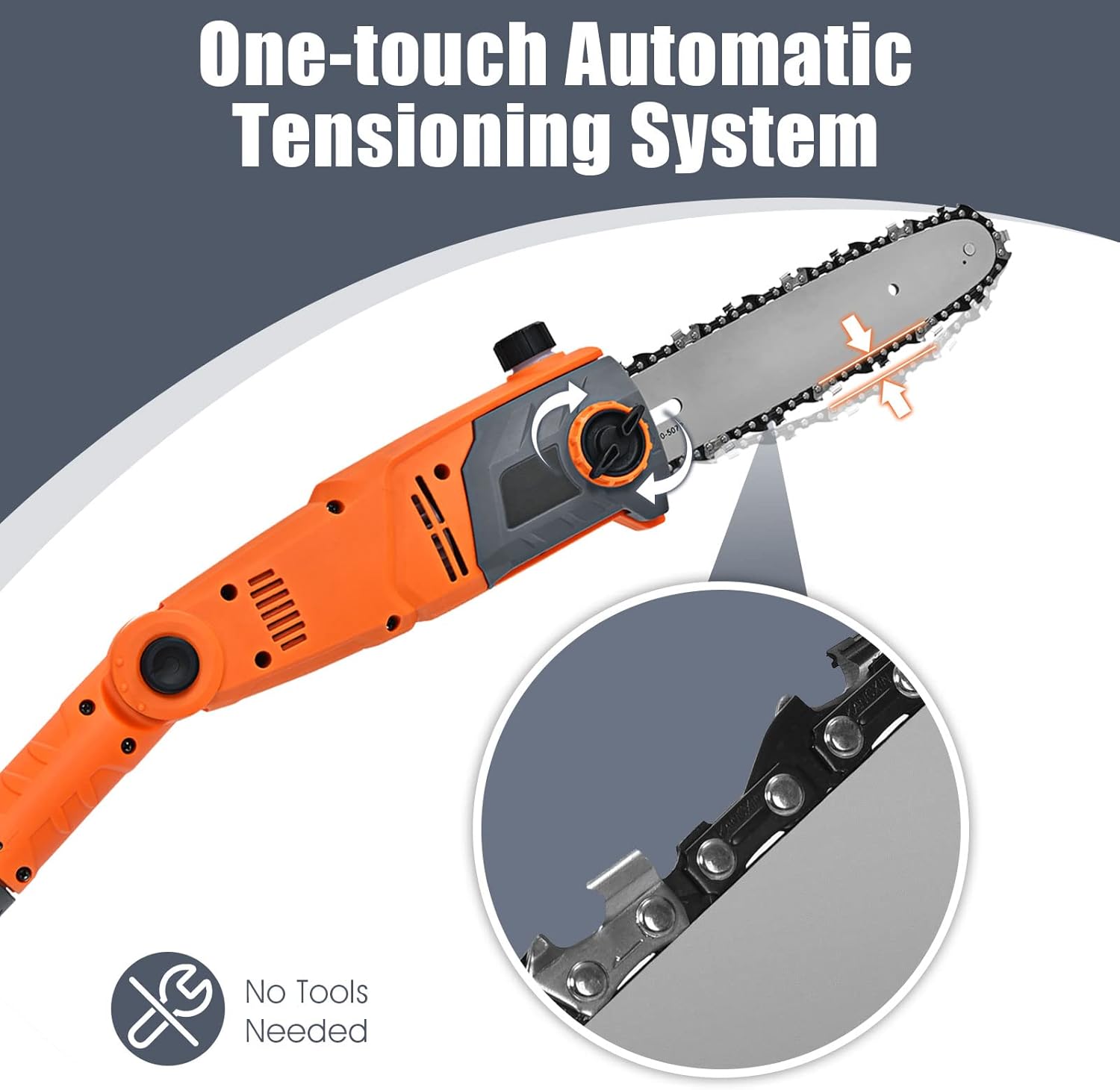 Goplus Electric Pole Saw, 10 Inch 8 Amp Multi-Angle Pole Chain Saw with Telescoping Long Handle for Tree Trimming Branch Cutting, Auto Oiling, 36ft/ s Speed (10 Inch)