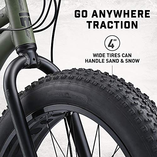 Mongoose Argus Trail or ST Fat Tire Mountain Bike, 20, 24 or 26 Inch Bike for Kids and Adults, 7 or 16 Speed, Aluminum or Steel Frame, Knobby Mountain Fat Tires, Mechanical Disc Brakes