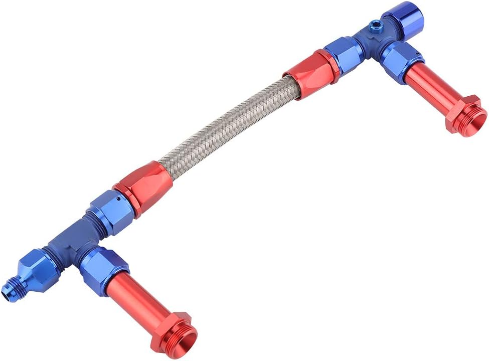Holley 4150 Dual Feed Line-4150 Braided Dual Feed Fuel Line Kit Fuel Rail Carburetor Carb Joint for 4150 Carbide Based W / AN6 Adapter Aluminum Universal Pack of 2