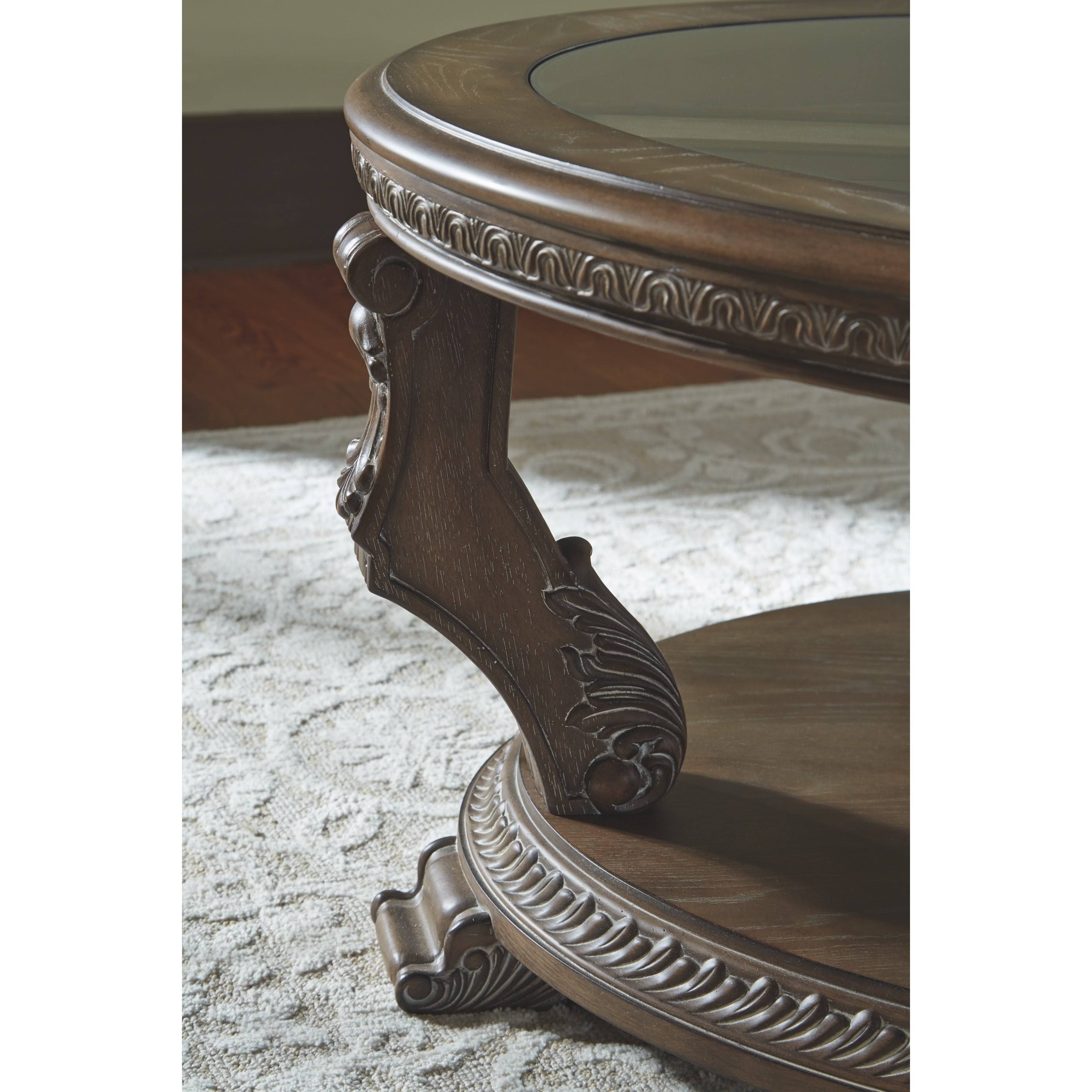 Signature Design by Ashley Charmond Brown Oval Cocktail Table