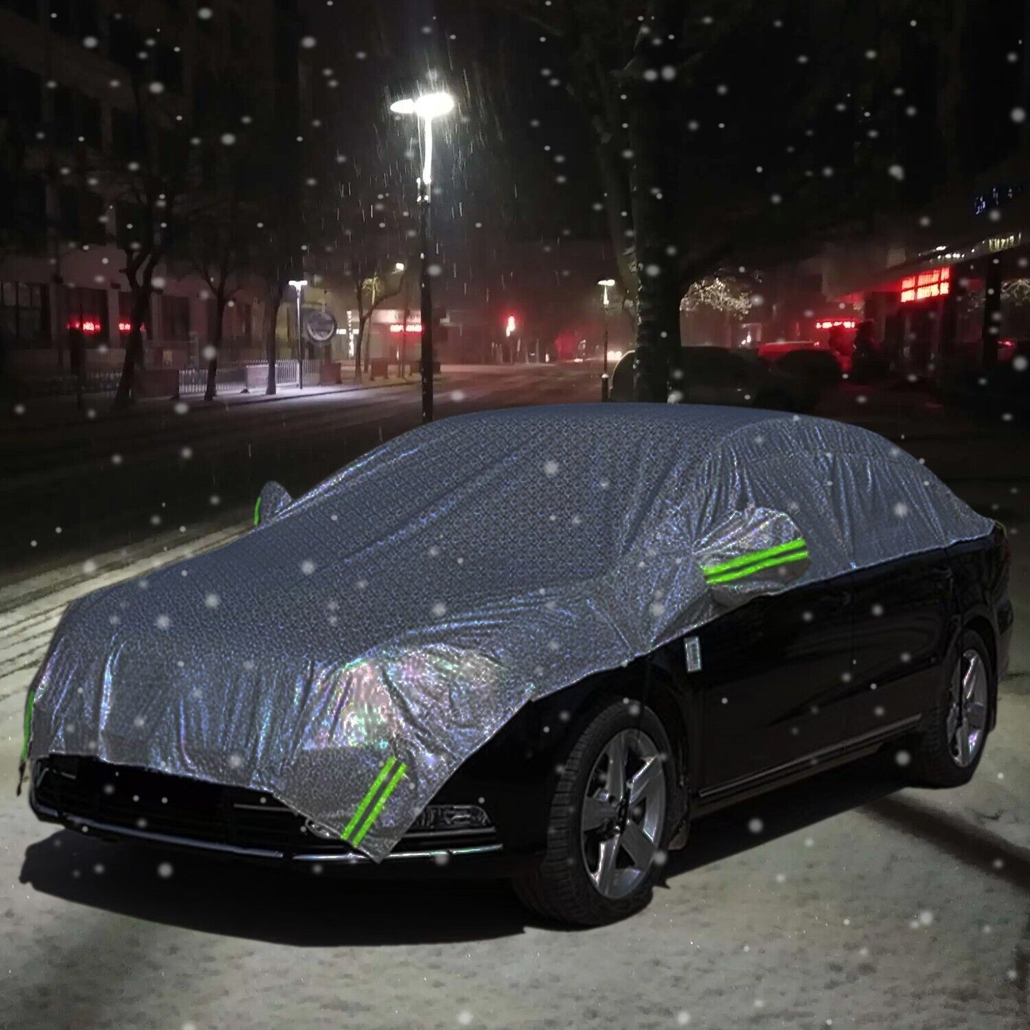 Car Windshield & Roof Snow Cover Thicken Winter Ice Frost Guard Half Car Cover