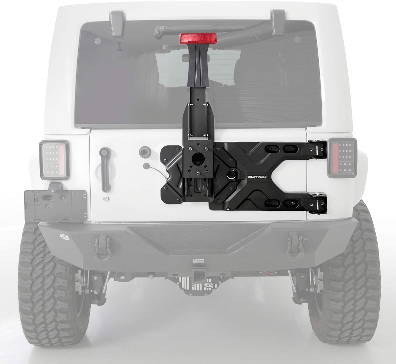 Smittybilt 2843 Pivot HD Oversize Tire Carrier for 2007-2018 Jeep Wrangler JK,Black