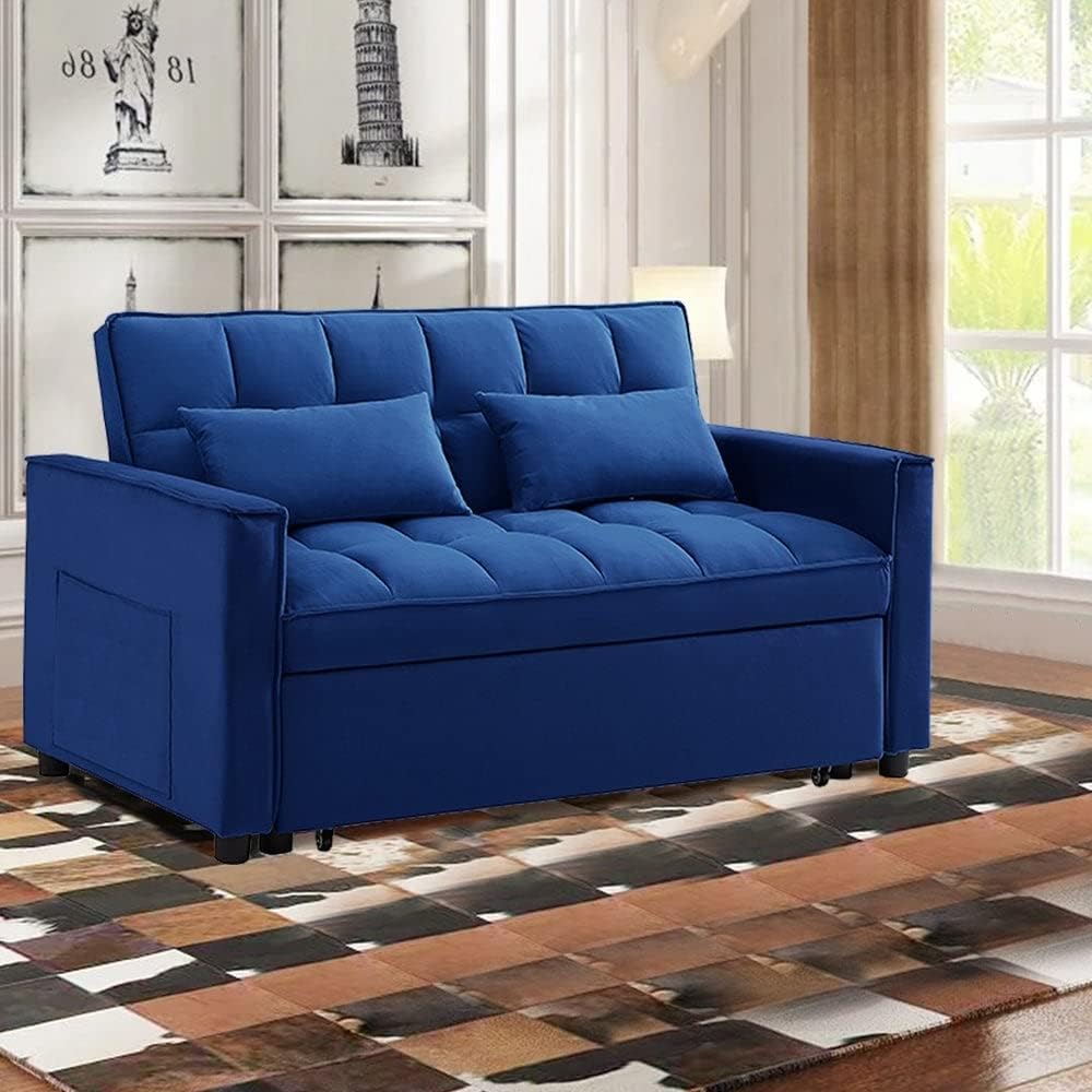 Overstock 55" Width Convertible Loveseat, Sleeper Sofa, Sofa Bed Grey
