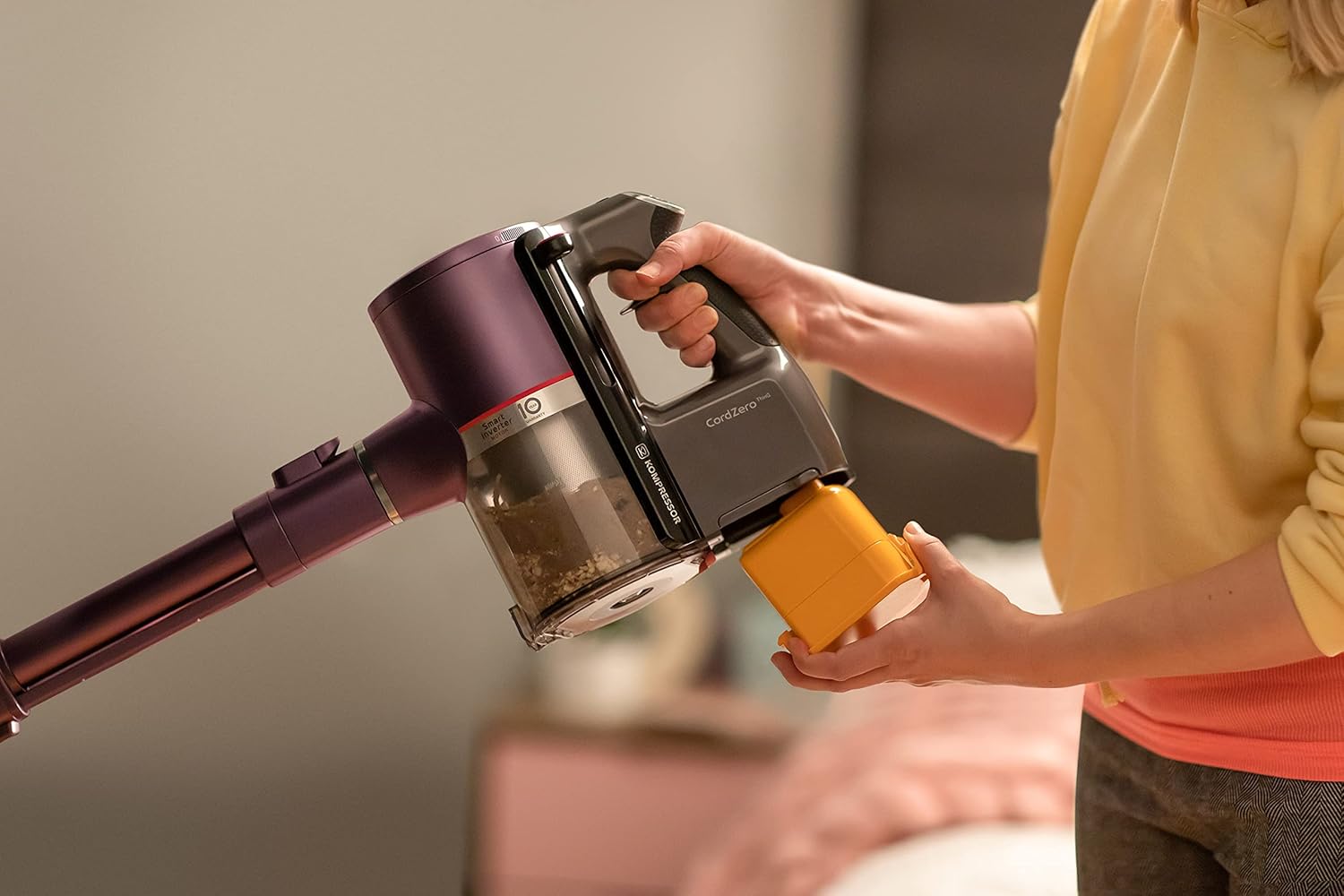 LG CordZero Cordless Stick Vacuum Cleaner, Hard Floor, Carpet, Wet Mop, Car, Powerful Suction, High-Capacity Dust Bin, Extra Battery, Up to 120 Min, Lightweight, A929KVM