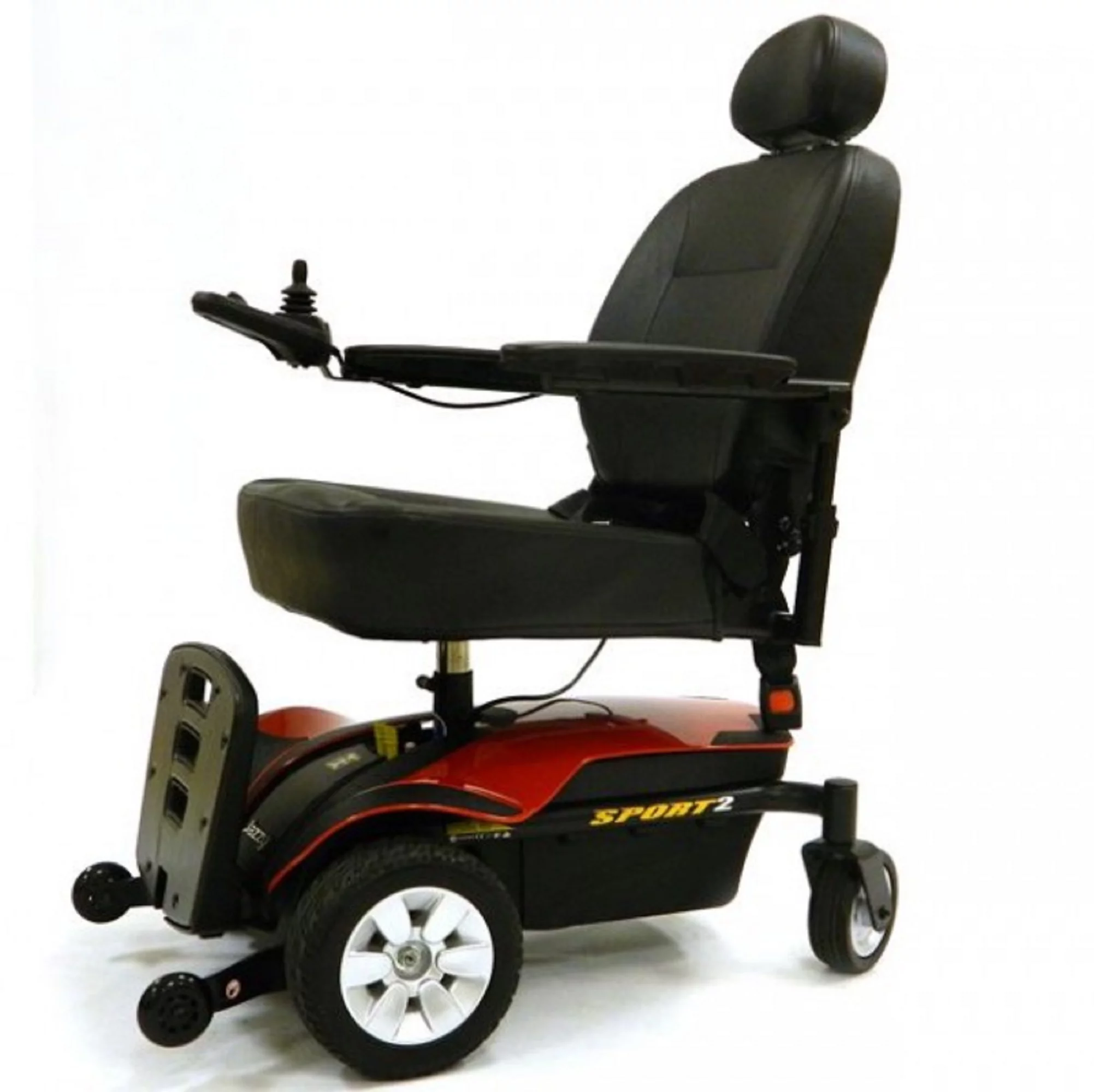 Pride Mobility - Jazzy Sport 2 - Front-Wheel Drive Power Chair - Jazzy Red - PHILLIPS POWER PACKAGE TM