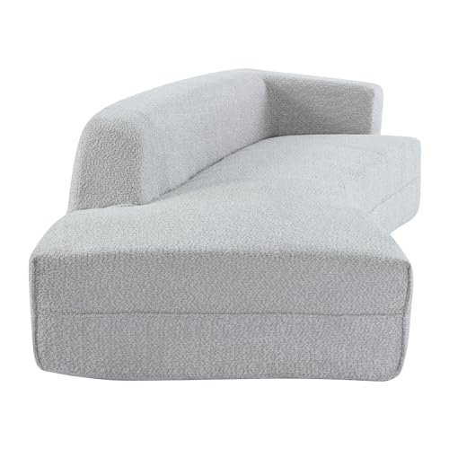HomSof 109.4" Curved Chaise Lounge Modern Indoor Sofa Couch for Living Room, Grey