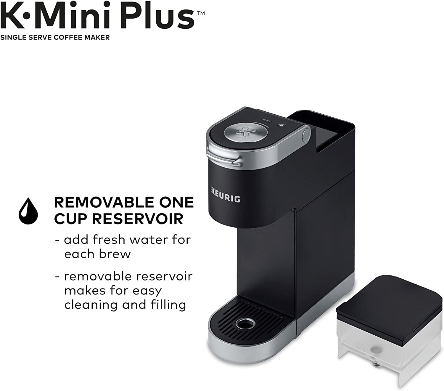 Keurig K-Mini Plus Coffee Maker, Single Serve K-Cup Pod & Keurig K-Cup Pod & Ground Coffee Storage Unit