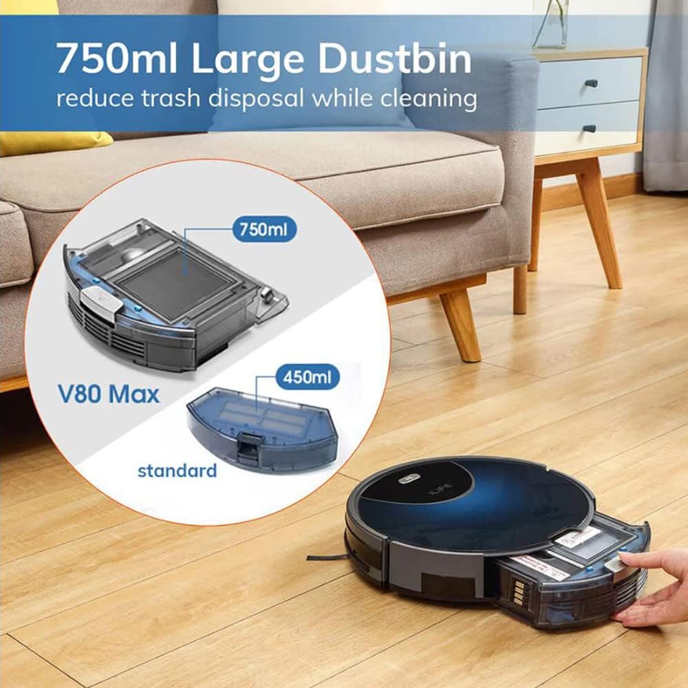 ILIFE V80 Max Robot Vacuum Cleaner for Pet Hair with APP Control (Renewed)