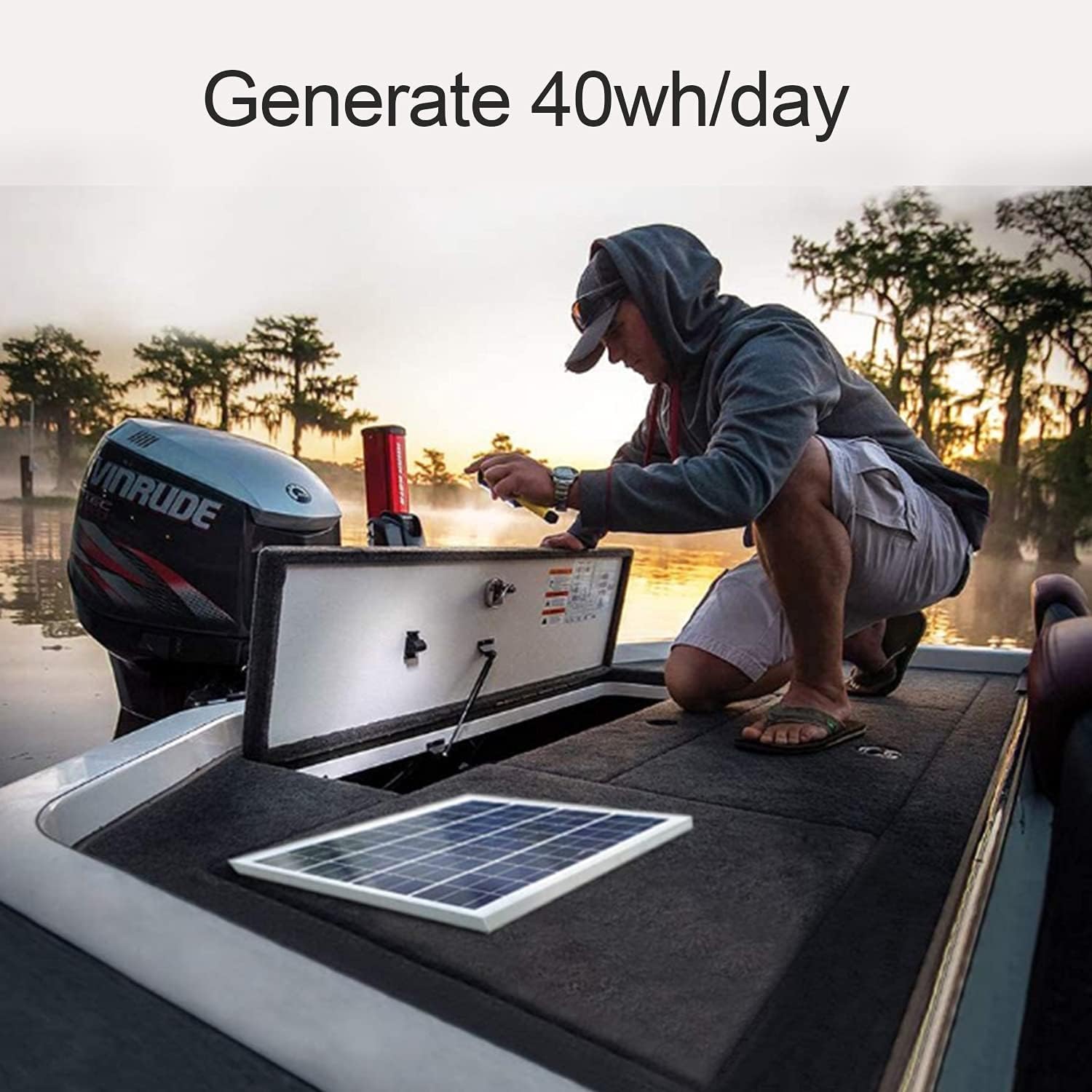 ECO-WORTHY 25 Watts 12V Off Grid Solar Panel SAE Connector Kit: Waterproof 25W Solar Panel + SAE Connection Cable +10A Charge Controller for Car RV Marine Boat 12 Volt Battery