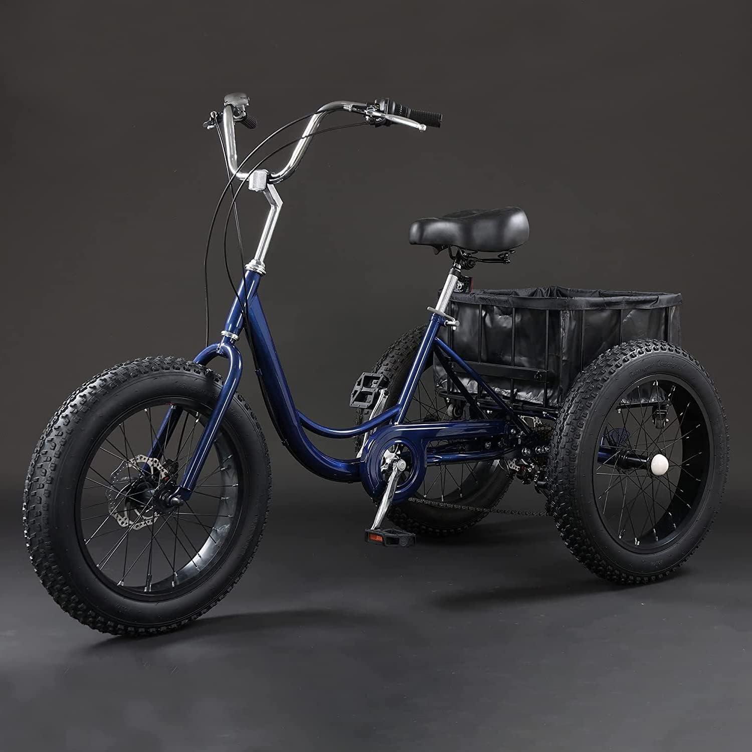 Adult Tricycles, 7 Speed Adult Trikes 20 Inch 3 Wheel Bikes for Adults with Large Basket for Recreation, Shopping, Picnics Exercise Men's Women's Cruiser Bike
