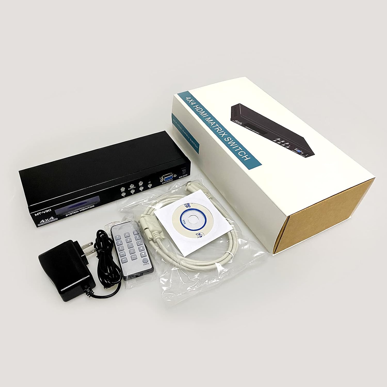 MT-VIKI 4x4 HDMI Matrix Switch 4 in 4 Out 4K@30Hz Rack Mount Switcher & Splitter Support 4Kx2K@30HZ, EDID, RS232