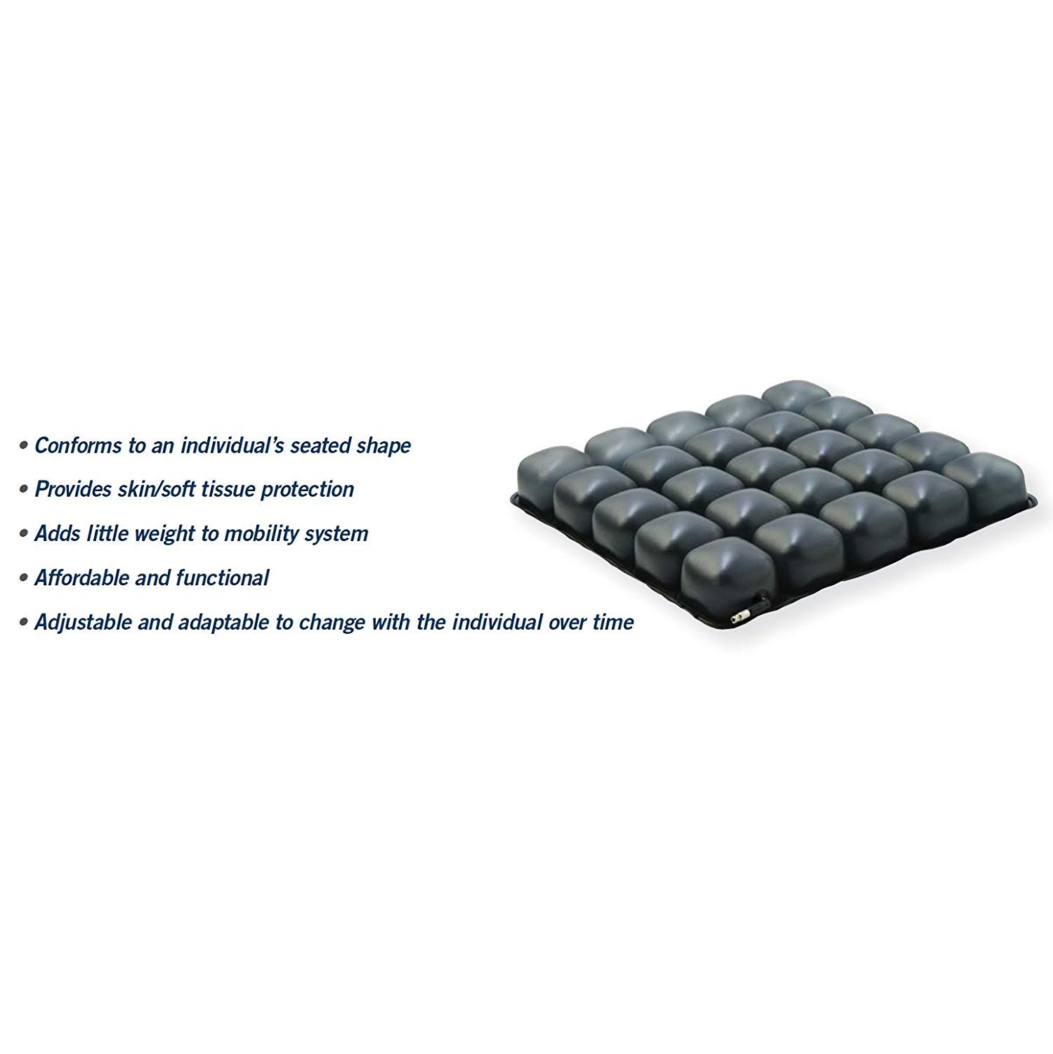 ROHO MOSAIC Cushion, Heavy Duty, Inflatable Seat Cushion for Office Chair, Wheelchair, Cars, Home Living, & Back Pain Support, Adjustable Cushion with Stretchable Cover & Non-Skid Bottom, 18 x 16