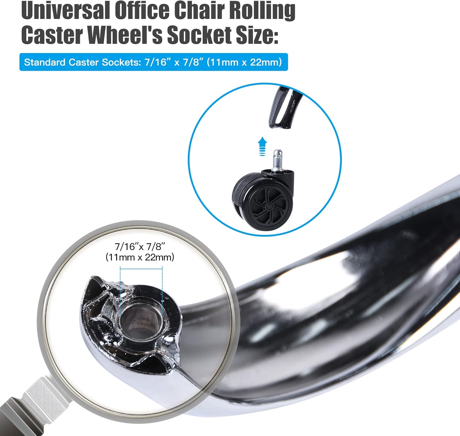 28inch (700 mm) Universal Heavy Duty Office Desk Chair Base with Casters Kits Replacement