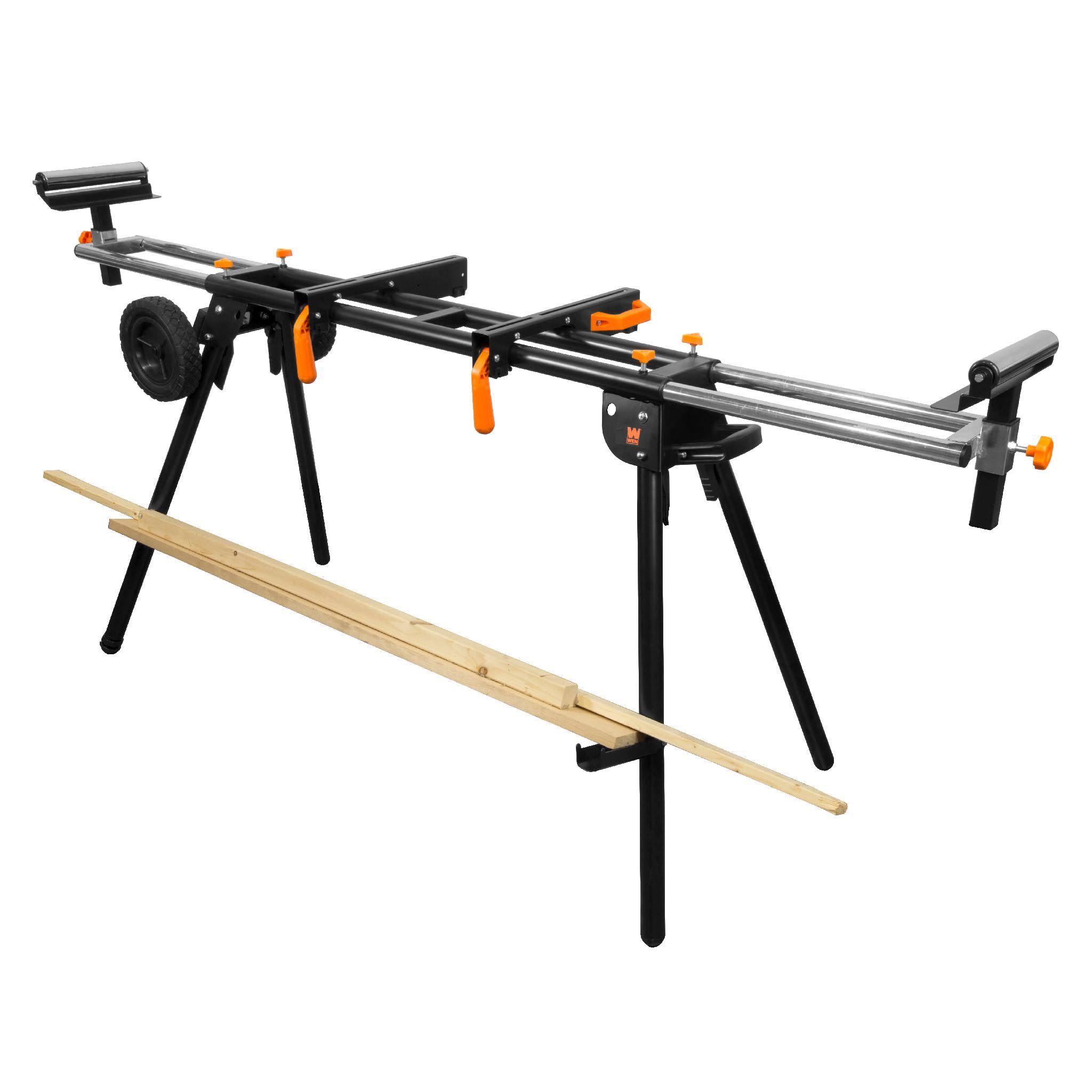 Wen MSA330 Collapsible Rolling Miter Saw Stand with 3 Onboard Outlets