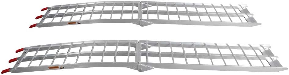 7.5ft 2Pcs Aluminum Loading Ramps for Lawnmower ATV UTV Truck Folding Ramps with Support Legs &Load Straps,Folding Ramps Motorcycle, Solid Ramps for every day use.