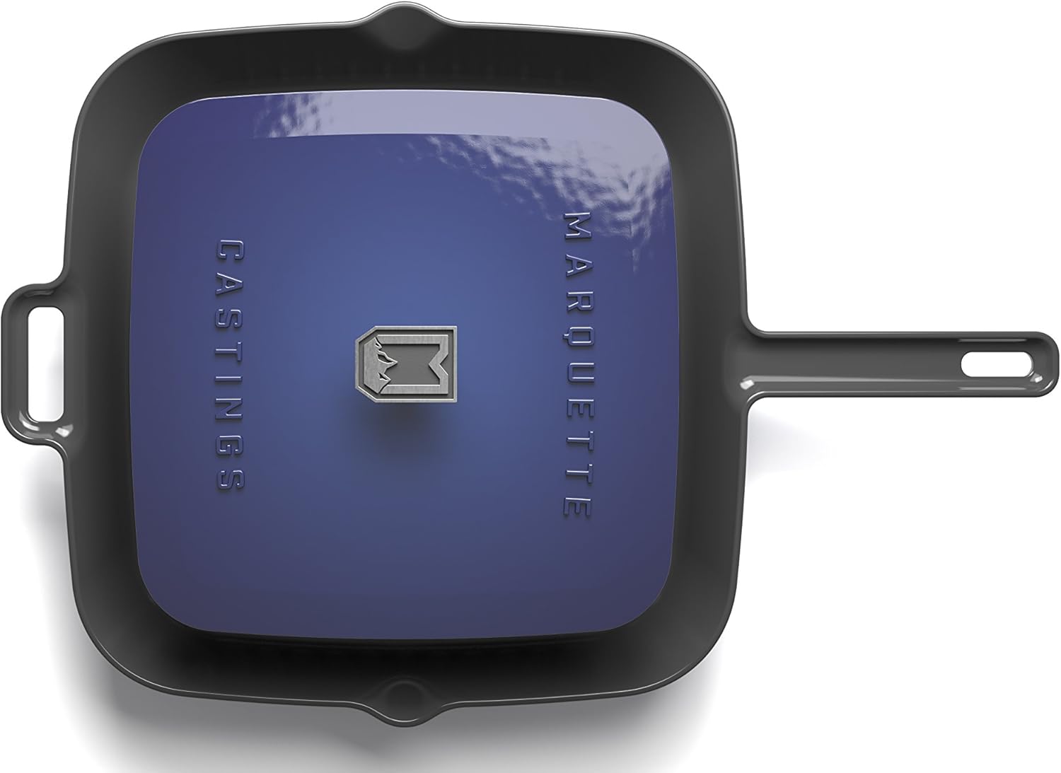 Marquette Castings Enameled Grill Pan with Press (Iron Red)