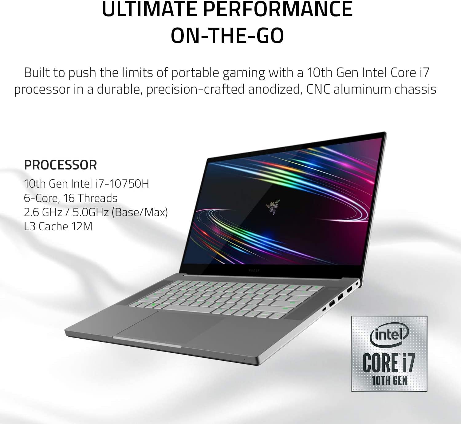 Razer Blade 15 Gaming Laptop, 15.6” 4K OLED Display, Intel i7-10750H 5.0GHz, NVIDIA GeForce RTX 2070 Max-Q 8GB GDDR6, Wi-Fi 6, Thunderbolt 3, Backlit KB, Dolby Audio, Win 10, w/Accessories