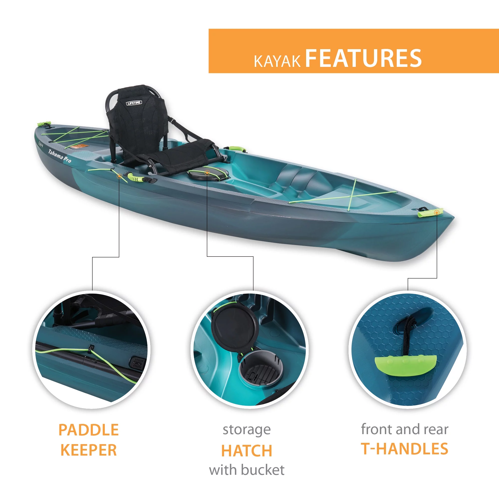 Lifetime Tahoma Pro 10 ft Sit-on-Top Kayak, Aurora Fusion Blue *WP (91152)