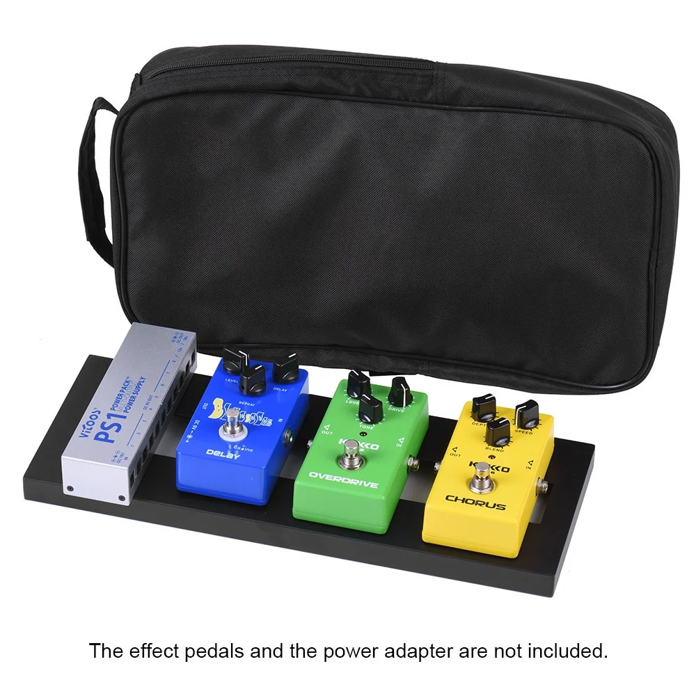 Meterk -1 Mini Aluminum Alloy Guitar Pedal Board with Carrying Bag Tapes
