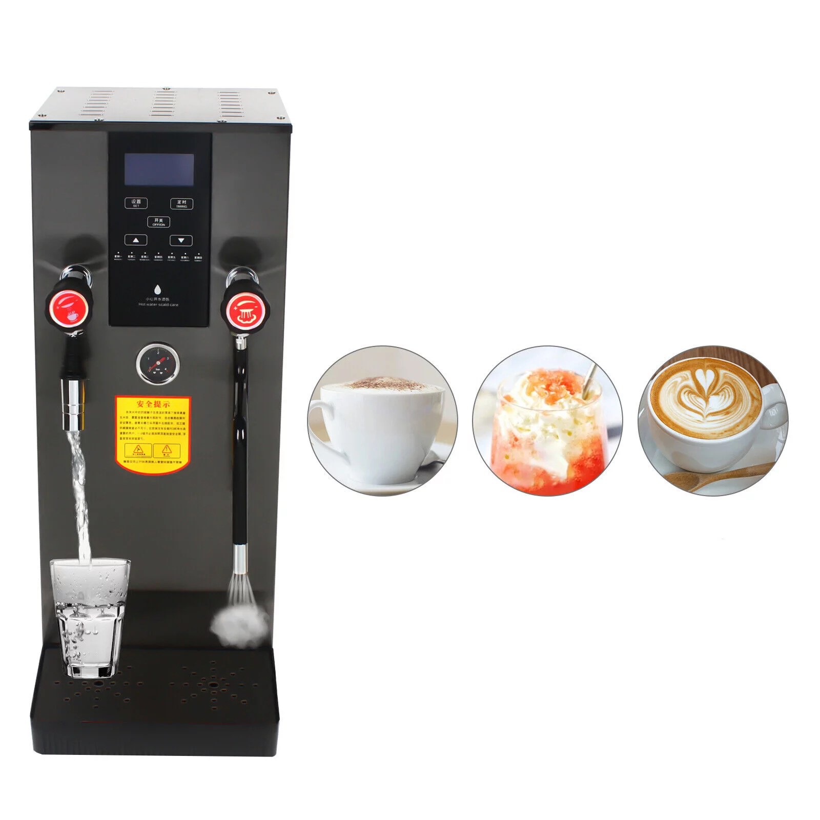 MIDUO 2500W 110V Commercial Stainless Steel Espresso Maker Cappuccino Coffee Machine