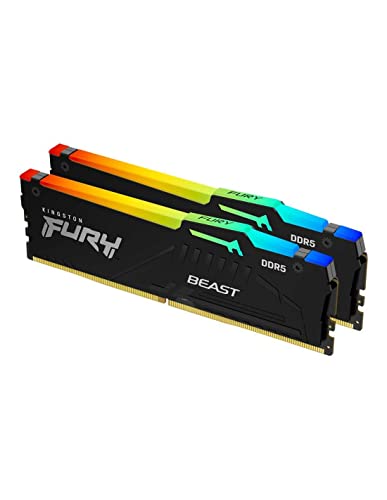 Kingston Fury Beast RGB 64GB (2x32GB) 6000MT/s DDR5 CL30 Desktop Memory | AMD Expo | Plug N Play | Kit of 2 | KF560C30BBEAK2-64