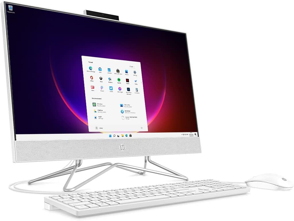 HP 2022 Newest All-in-One Desktop Computer, 23.8" Full HD Touchscreen, AMD Ryzen 5 3500U Processor, AMD Radeon Vega 8 Graphics, 16GB RAM, 512GB SDD, Webcam, Windows 11 Home