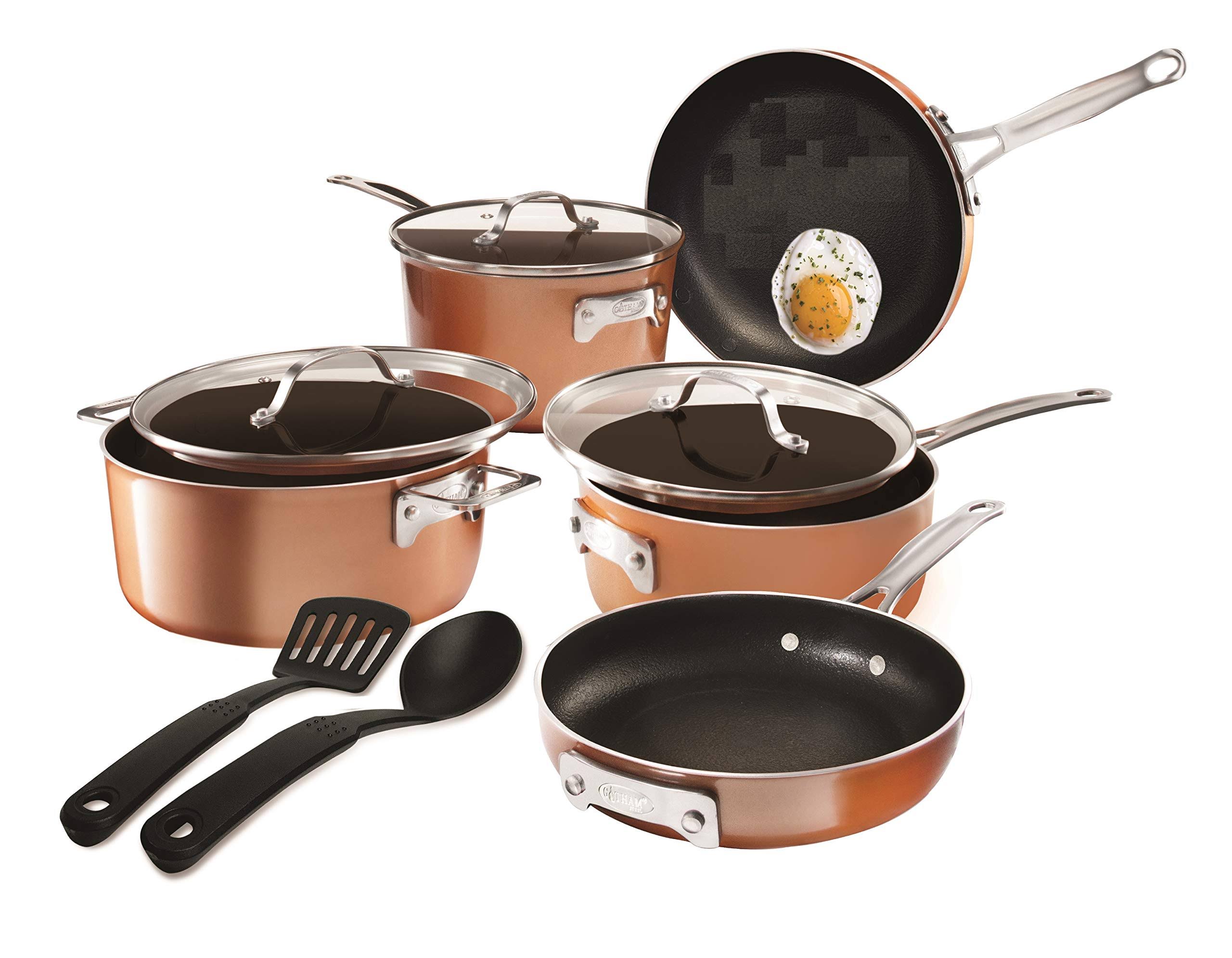 Gotham Steel Stackmaster Cookware, Non-Stick Space Saving, 10 Piece