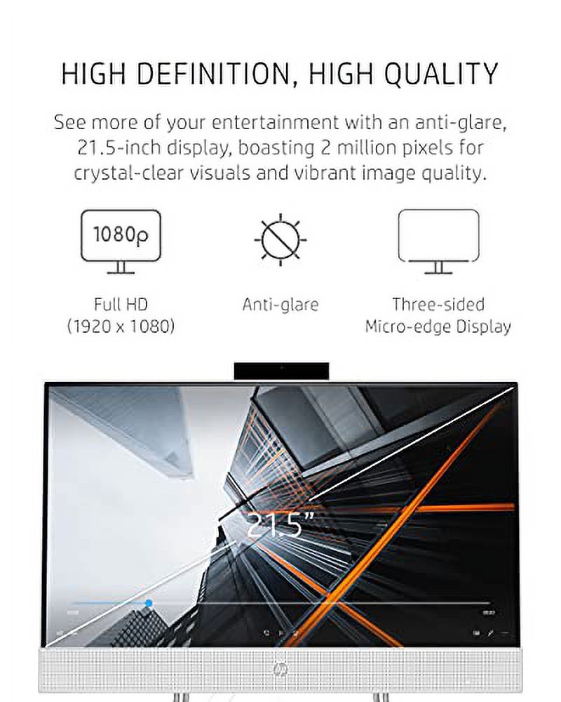 HP 22 All-in-One PC, AMD Athlon Gold 3150U Processor, 4 GB RAM, 256 GB SSD, Full HD IPS 21.5-inch Anti-glare Display, Windows 10 Home, USB Mouse and Keyboard (22-df0022, 2020)