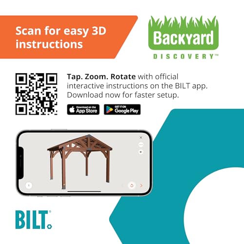 Backyard Discovery Norwood 16 ft. x 12 ft. Cedar Wood Gazebo,Thermal Insulated Steel Roof, Durable, Supports Snow Loads and Wind Speed, Rot Resistant, Backyard, Deck, Garden, Patio Light Brown