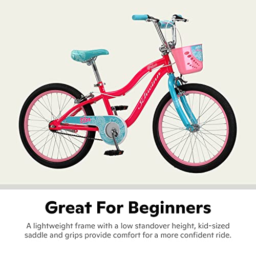 Schwinn Koen & Elm BMX Style Kids Bike 20-Inch Wheels, Chain Guard & Kickstand Included, Basket or Number Plate, Boys and Girls Age 7-13 Year Old, Rider Height 48-60 Inch, No Training Wheels Included