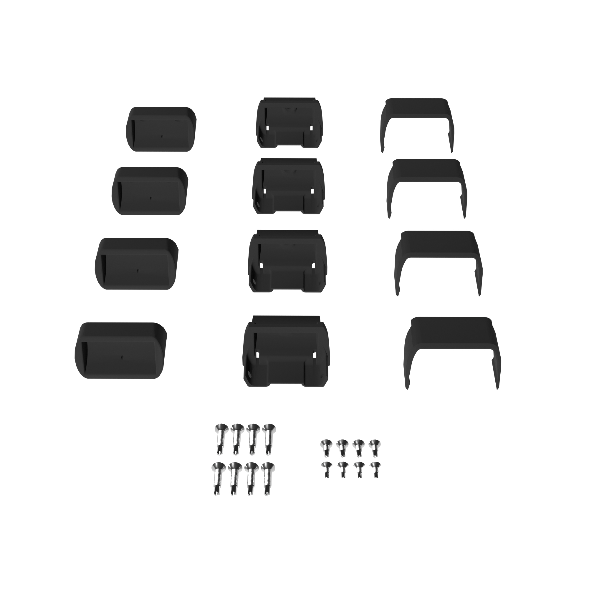 Deckorators Textured Black Aluminum Rapid Rail Stair Bracket Kit, 4-Pack