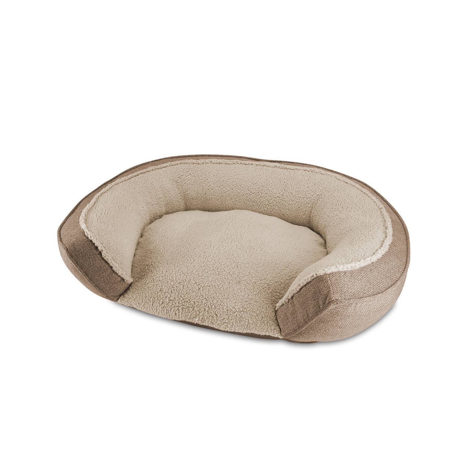 Canine Creations Arlee Step in Oval Round Cuddler Pet Dog Bed - Brown