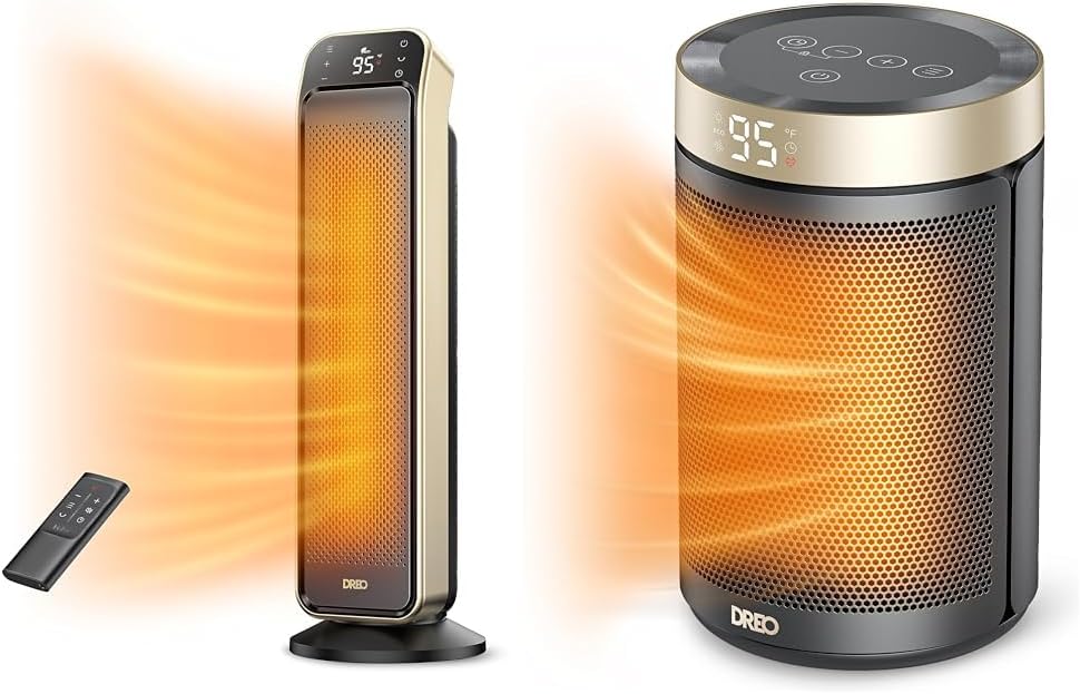 Space Heater Indoor, 25" 11.5ft/s Fast Portable Room Heater with Remote and Thermostat, 3 Modes, Overheating & Tip-Over Protection, Electric Heaters for Indoor Use, Bedroom, Office