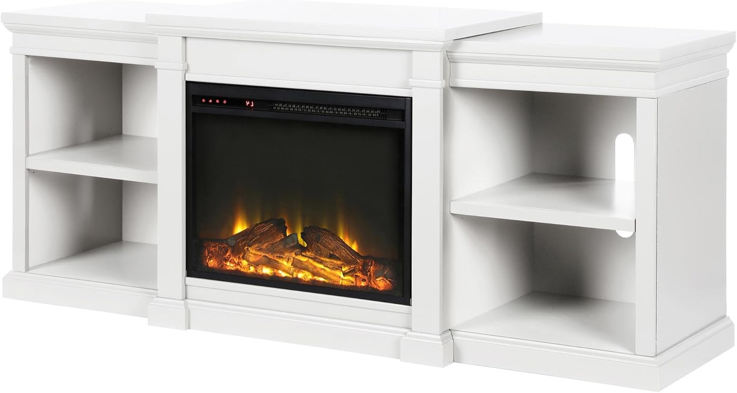 Ameriwood Home Manchester Electric Fireplace TV Stand for TVs up to 70" - White