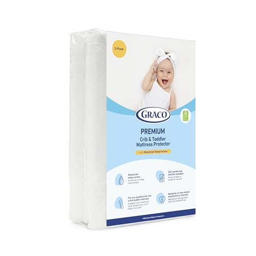 Graco 6-Inch Dual-Comfort Crib & Toddler Mattress - GREENGUARD Gold, CertiPUR-US Certified Foam, 2-Sided Mattress Fits Crib & Toddler Bed, Waterproof Sleep Surface