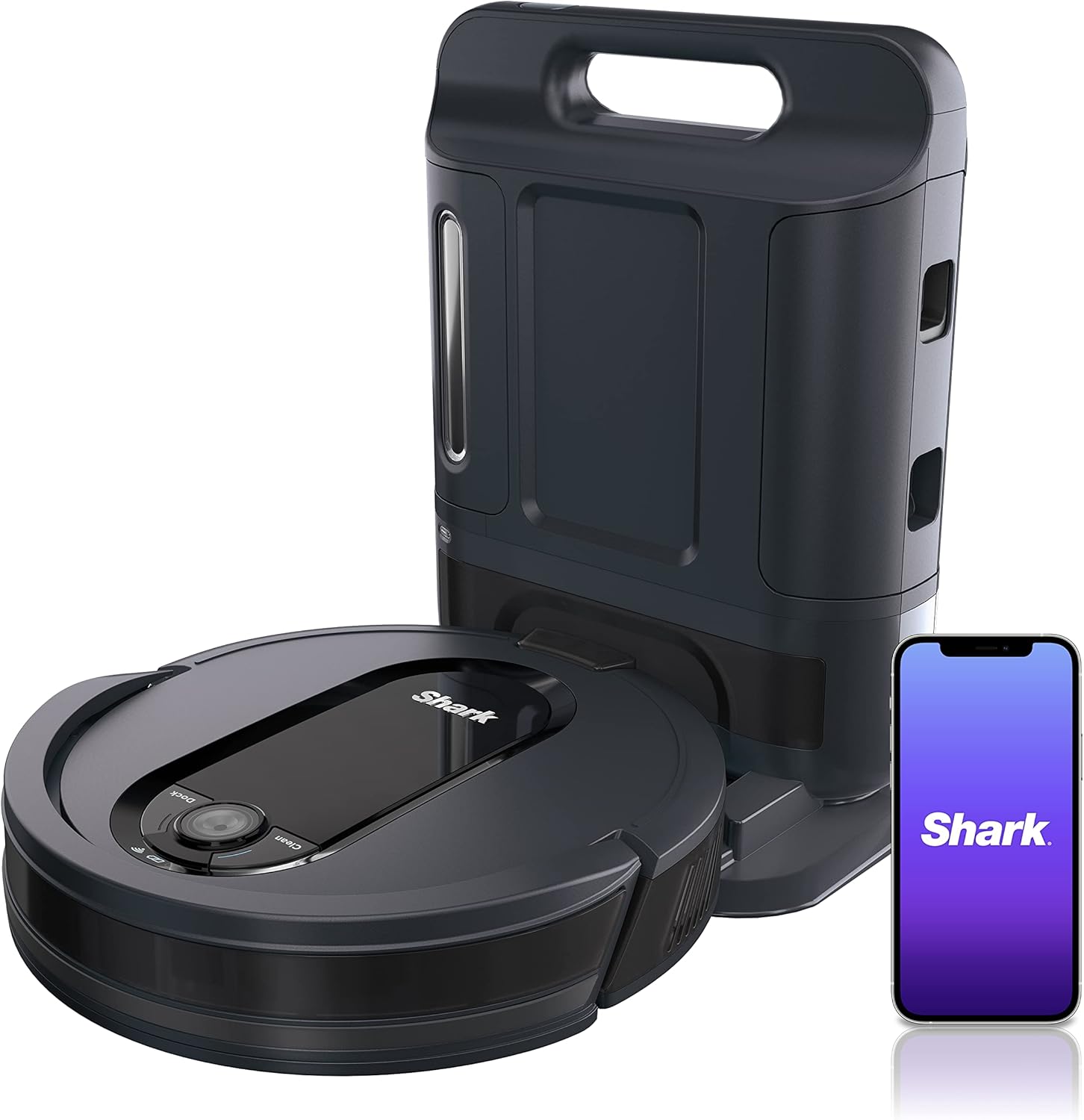 Shark AV1010AE IQ Robot Vacuum with XL Self-Empty Base, Bagless, 45-Day Capacity, Advanced Navigation, Alexa & Wi-Fi, Multi-Surface Brushroll, for Pets, Dander & Dust, Carpet & Hard Floor, Black