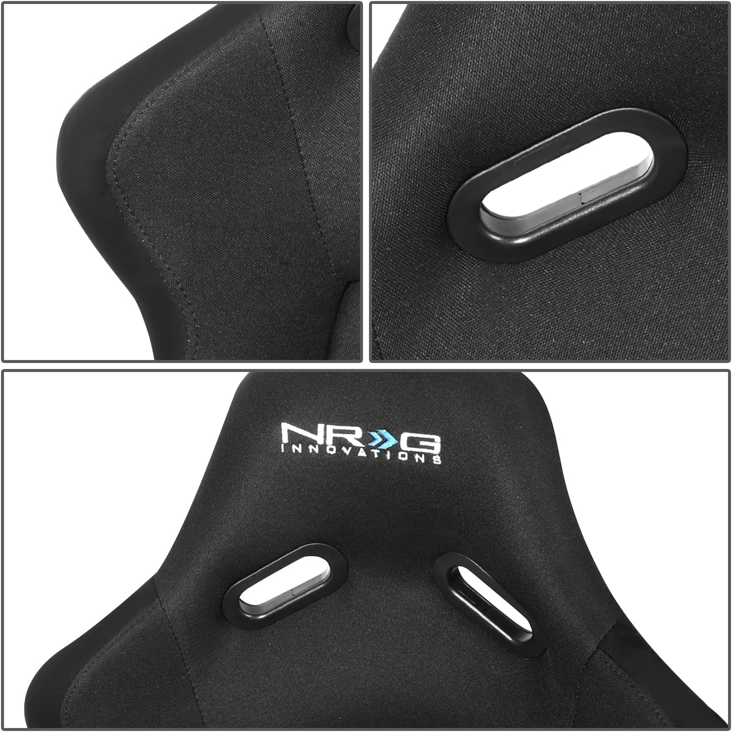 NRG FRP-300E 1-Side Fiber Glass Bucket Style Racing Seat w/Adjustable Mounting Bracket (Black)