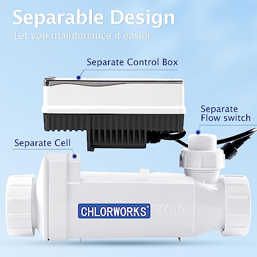 Salt Cell for Pool - Model No. CWPC40-1, Fit for Pentair Intellichlor Moldel No. IC40, Salt Chlorine Generator Without Power Center, up to 40,000 Gallon Pool, 1-Year Limited Warranty