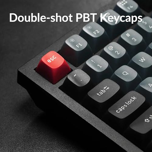 Keychron Q3 Wired Custom Mechanical Keyboard Knob Version, TKL QMK/VIA Programmable Macro with Hot-swappable Gateron G Pro Blue Switch Double Gasket Compatible with Mac Windows Linux (Black)