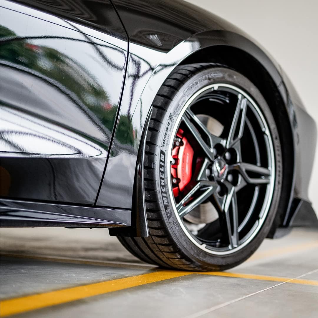 ACS Composite C8 Corvette Rock Guards Splash Guards Mud Flaps | Painted Carbon Flash Black | Fits 2020+ Z51 & Non-Z51