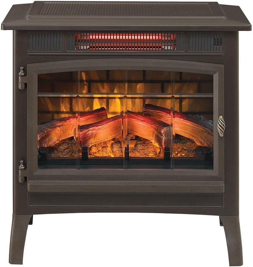 Duraflame 3D Infrared Electric Fireplace Stove with Remote Control - Portable Indoor Space Heater - DFI-5010 (Black)