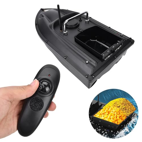 RC Bait Boat for Surf Fishing, 600M Black Remote Control Fishing Lure Bait Boat Fish Finder, Fishing Bait Boat Hook Post Boat, Loading Bait Boat for Carp Fishing Hook[US-Black]