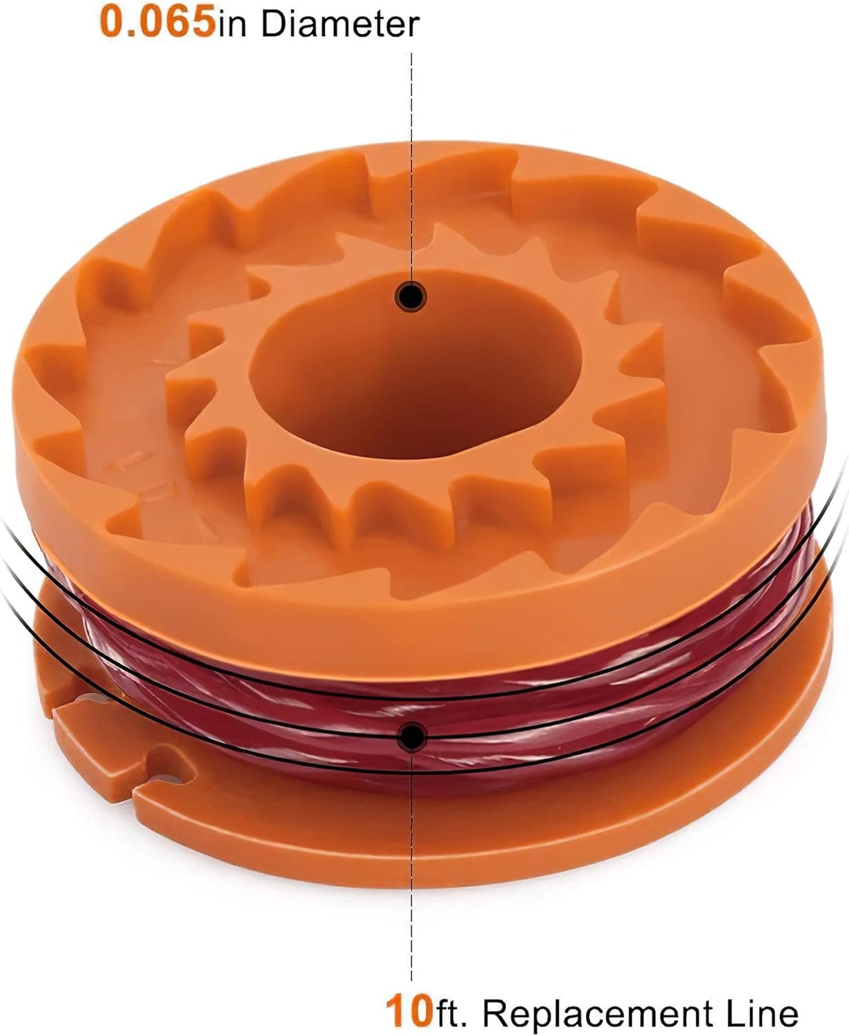 JEILIN Replacement Trimmer Spool Line, WA0010 Replacement Trimmer Spool Line 0.065�?String Trimmer Spool (Cap 6)