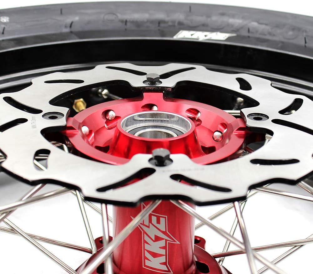 KKE 3.5" / 4.25 * 17 Rim Fit for CRF250R 2014 CRF450R 2013-2023 CRF450RL 2019-2023 Supermoto Wheels CST Tires Red Hub Discs