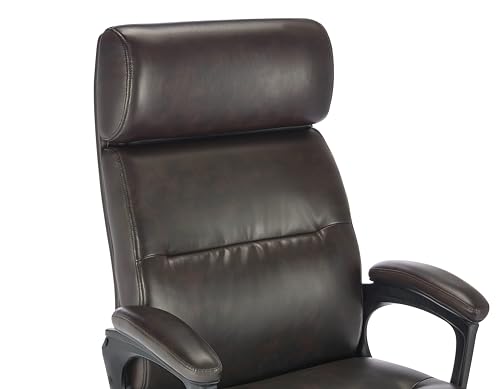 Serta Comfort Executive Big & Tall Office Chair Ergonomic High-Back Computer DeskChair, Semi Plush Cushion Seat, Soft Padded Armrests, SertaQuality Foam, Metal Swivel Base, Bonded Leather, Gray