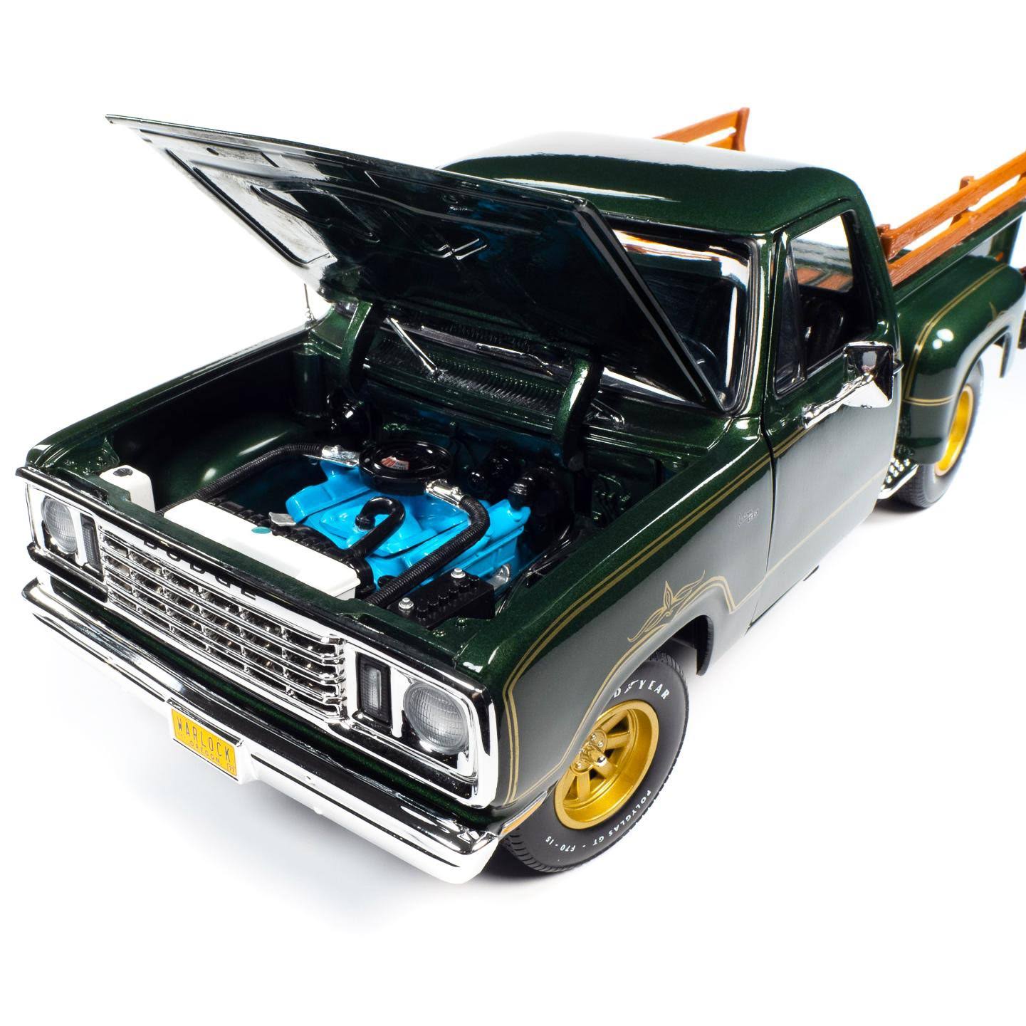 1977 Dodge Warlock 150 Custom Stepside Pickup Truck Medium Green Sunfire