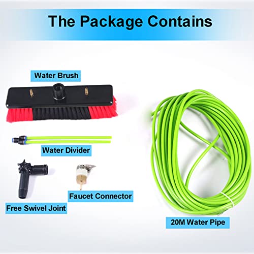 Water Fed Pole Brush, Outdoor Window Washing Kit, Solar Panel Cleaner Brush, Washing Equipment for Solar Panel