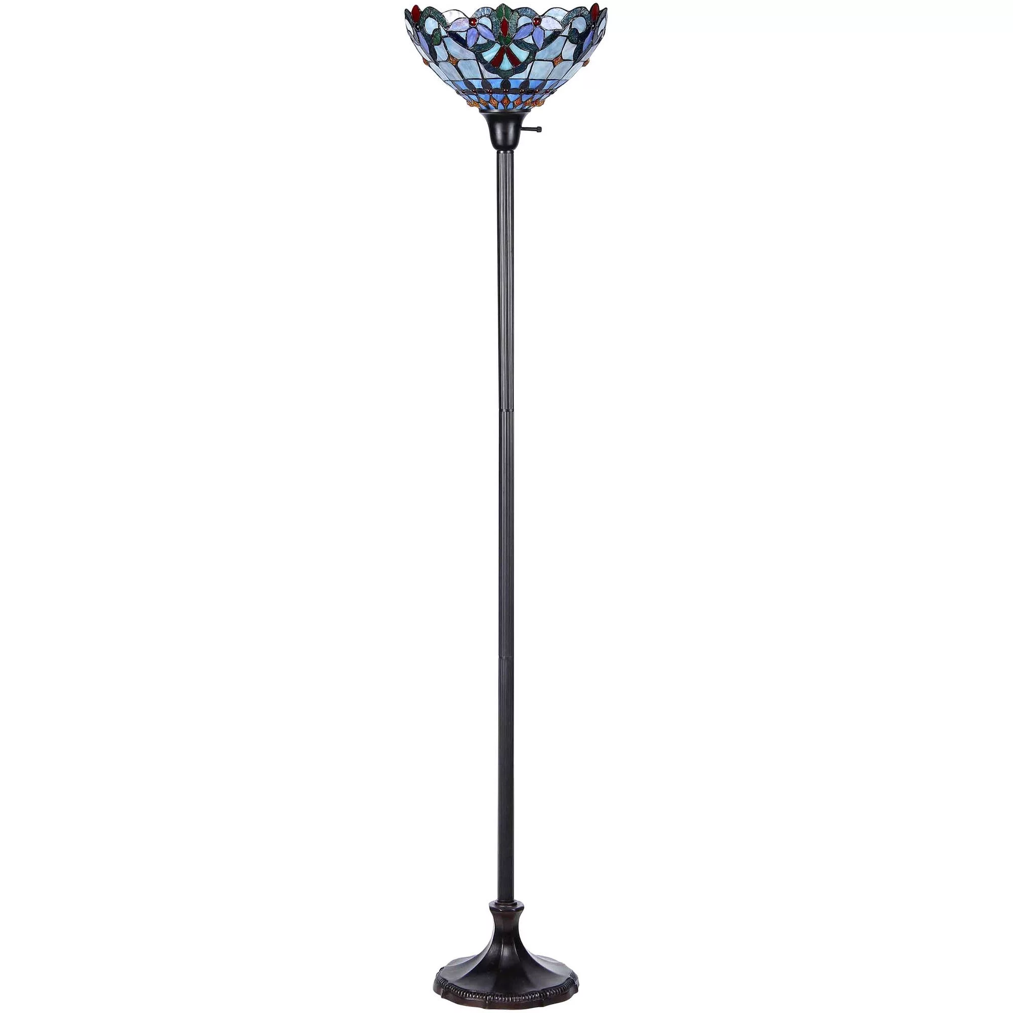 GRENVILLE Tiffany-style 1 Light Victorian Torchiere Floor Lamp 14" Shade